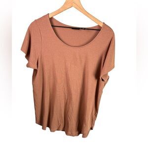 Tahari Brown Prima Cotton T-Shirt